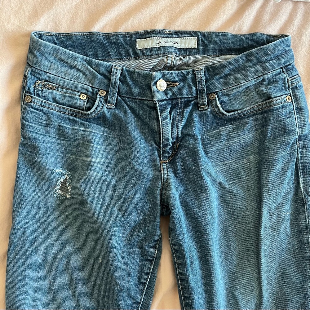 low rise, distressed, flare Joes Jeans
